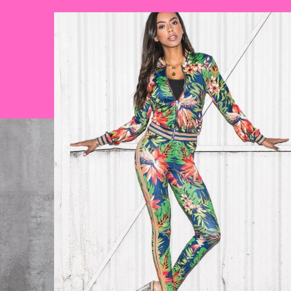 Last One🎉Floral Print Tracksuit Set